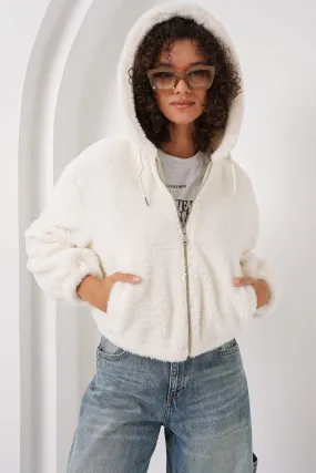 5193 kapüşonlu peluş crop ceket