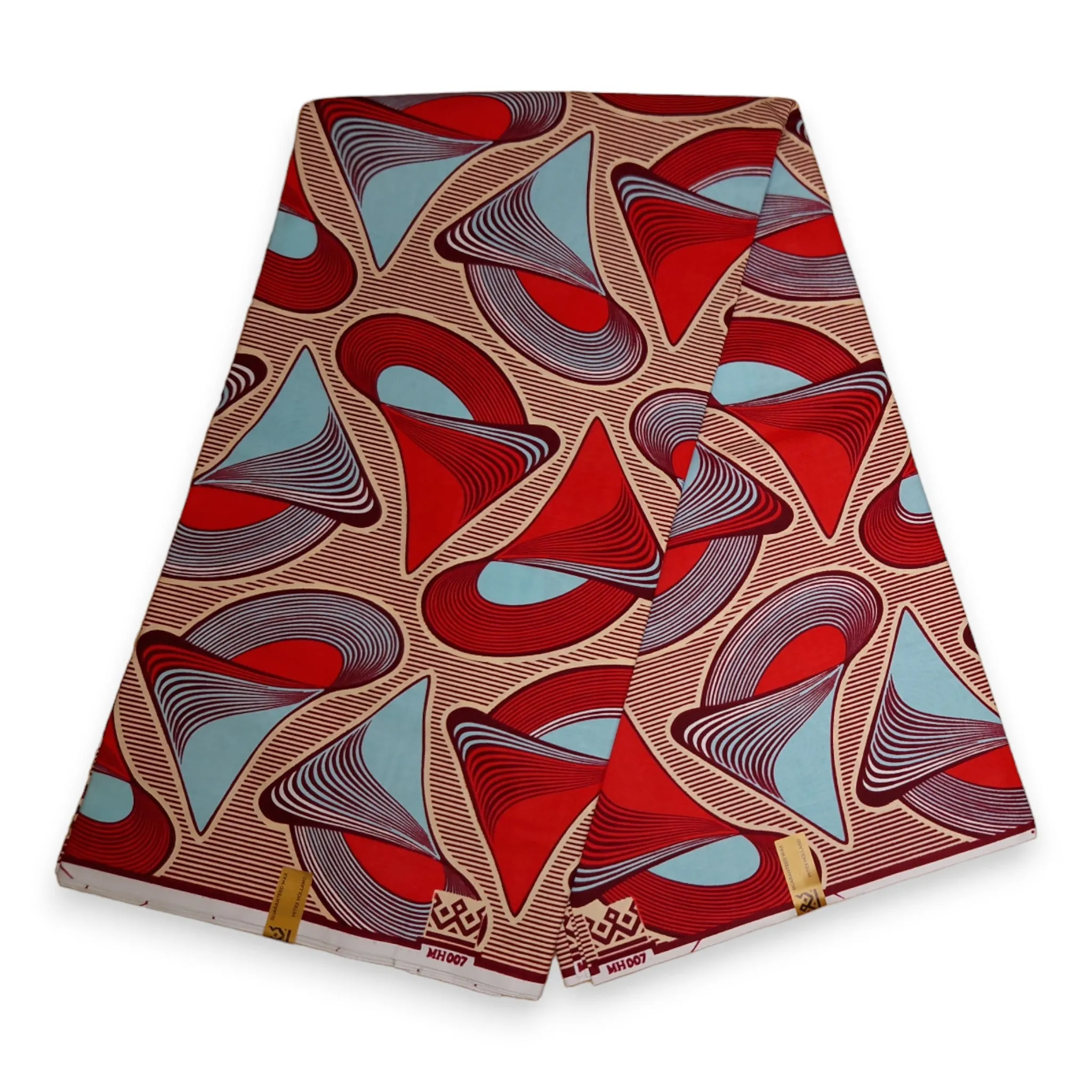 African Wax print fabric - Red Shell