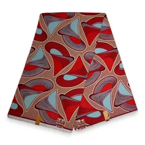 African Wax print fabric - Red Shell