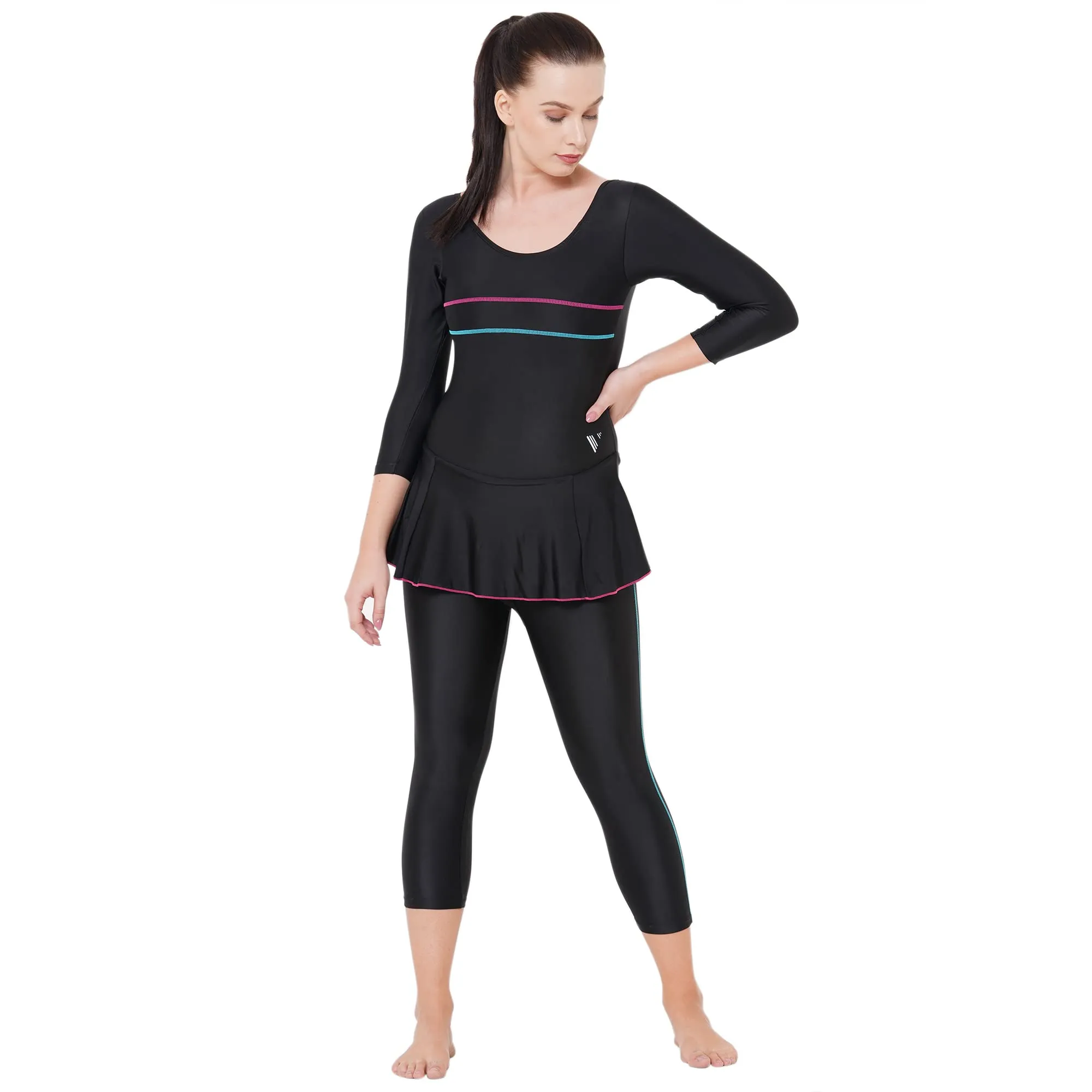 All Day Women's PADDED SWIM DRESS (Full)  (Sun Protected and Chlorine Tested)