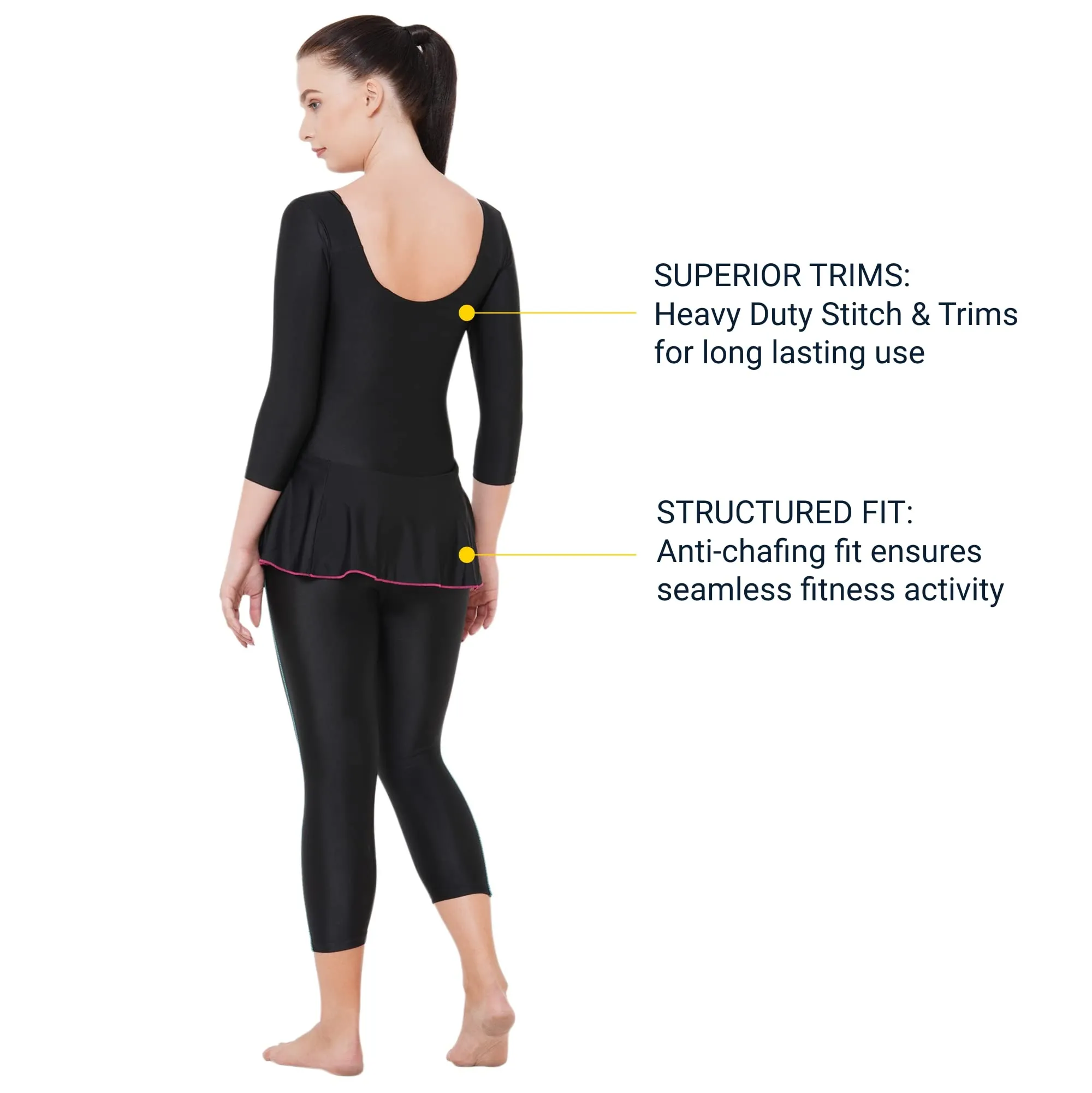 All Day Women's PADDED SWIM DRESS (Full)  (Sun Protected and Chlorine Tested)