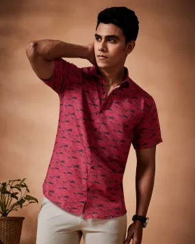 Anime Red Casual Shirt