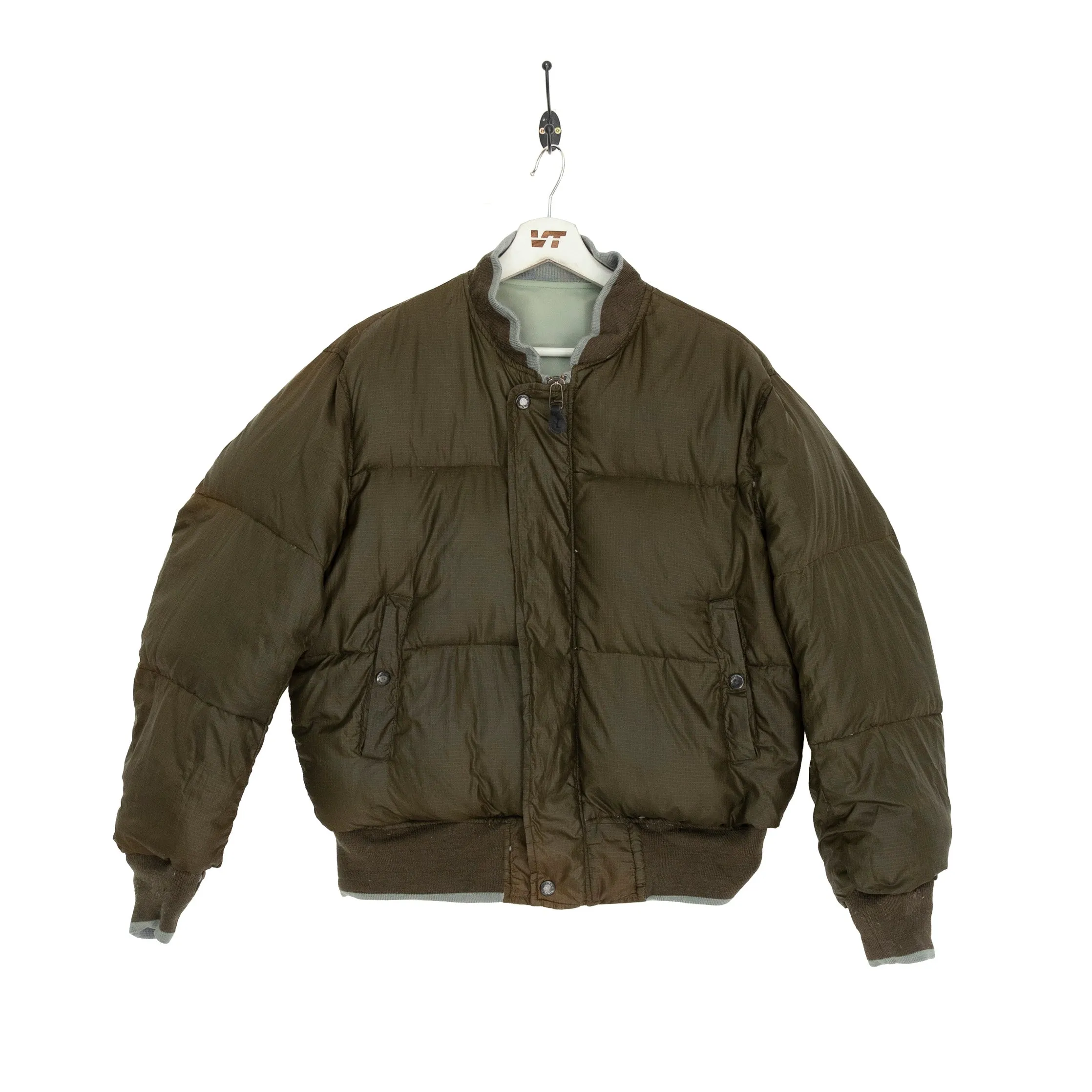 Avirex Sage Green Reversible Bomber Jacket for Men - Stylish & Versatile Outerwear with Lightweight Comfort