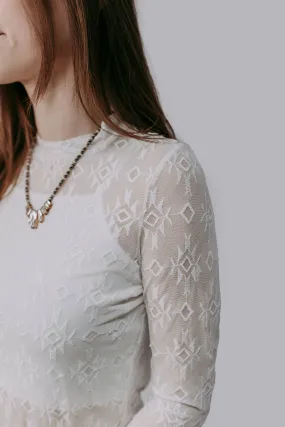 Aztec Womens White Lace Top