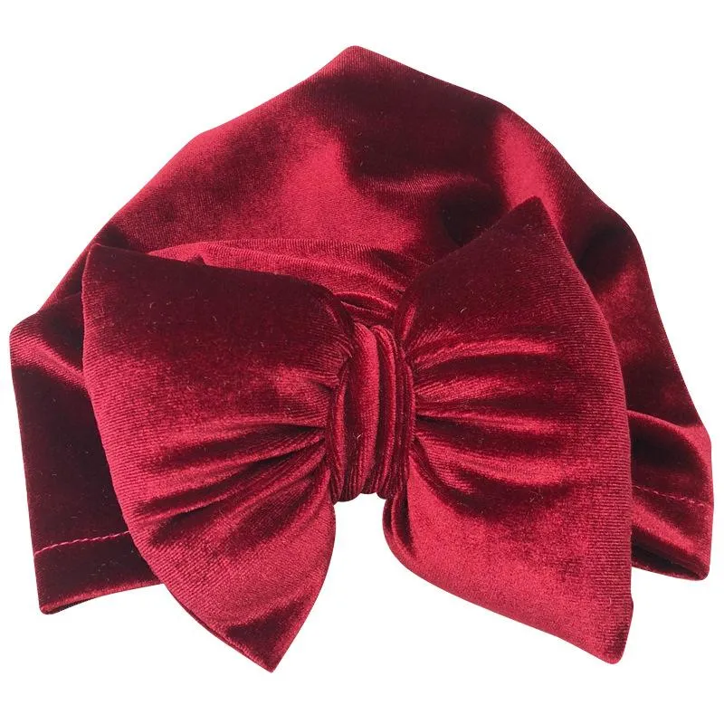Baby Gold Velvet Padded Cotton Bow Headband
