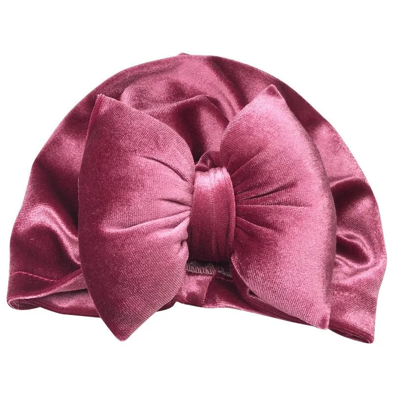 Baby Gold Velvet Padded Cotton Bow Headband