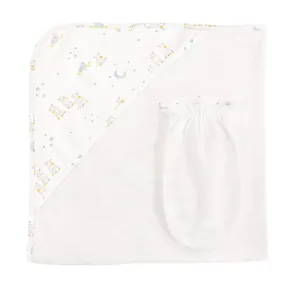 Baby Lambs Hooded Towel w/Mitt