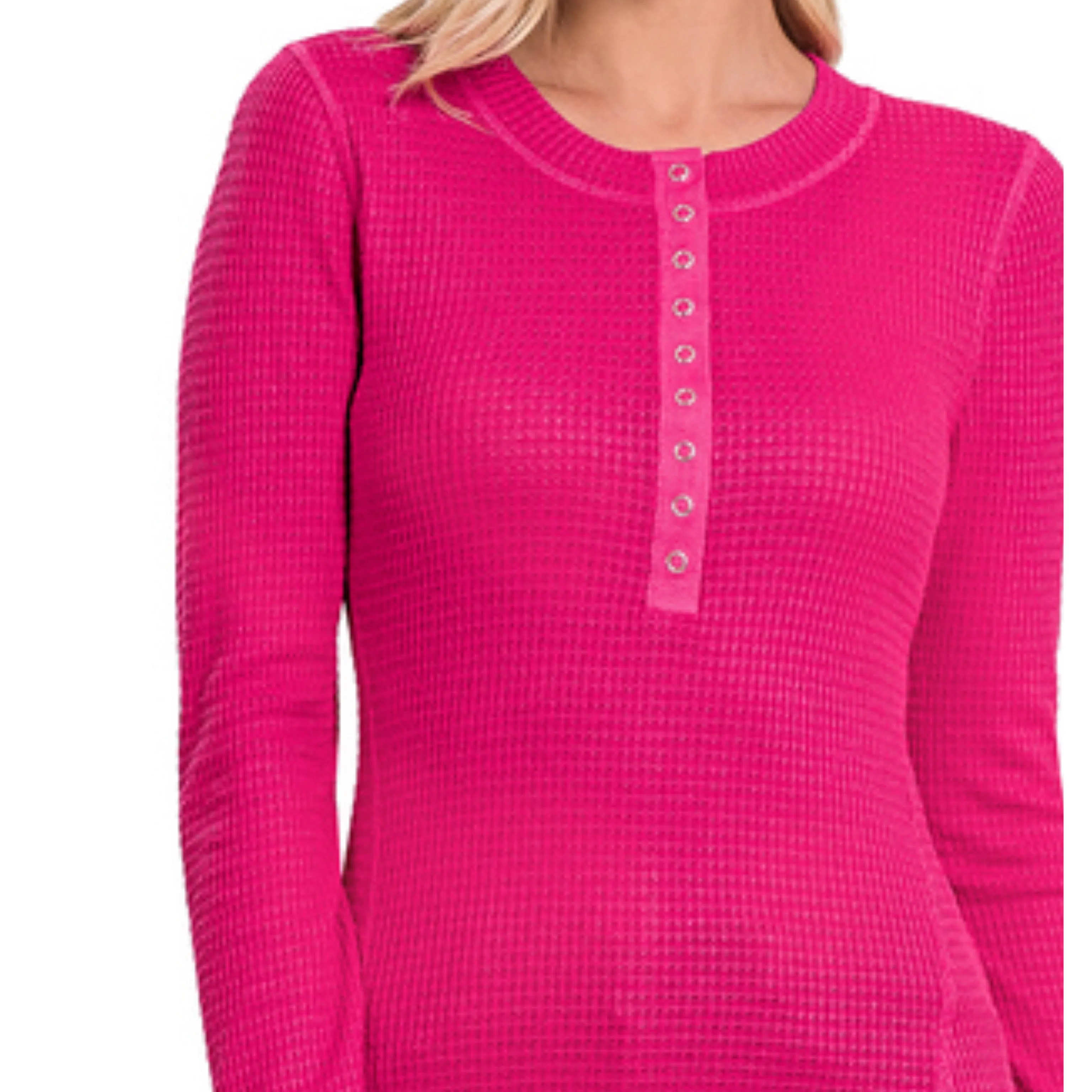 Baby Waffle Snap Button Top