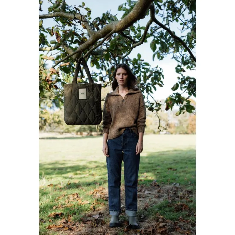 Barbour Lavensdale Half Zip Knitted Ladies Jumper - Honey