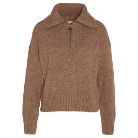 Barbour Lavensdale Half Zip Knitted Ladies Jumper - Honey