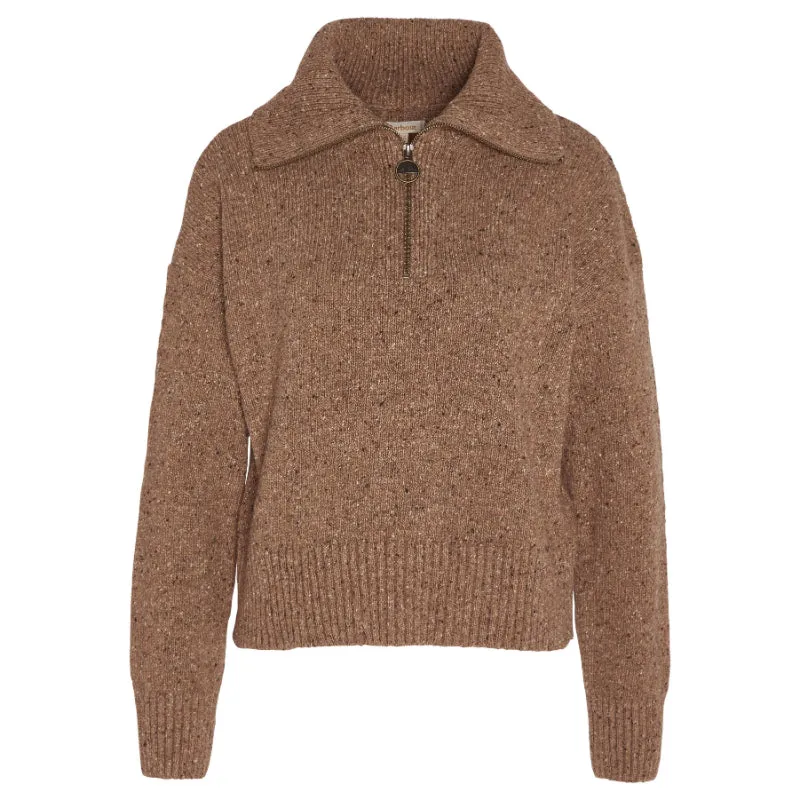 Barbour Lavensdale Half Zip Knitted Ladies Jumper - Honey