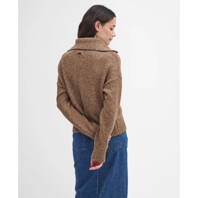 Barbour Lavensdale Half Zip Knitted Ladies Jumper - Honey