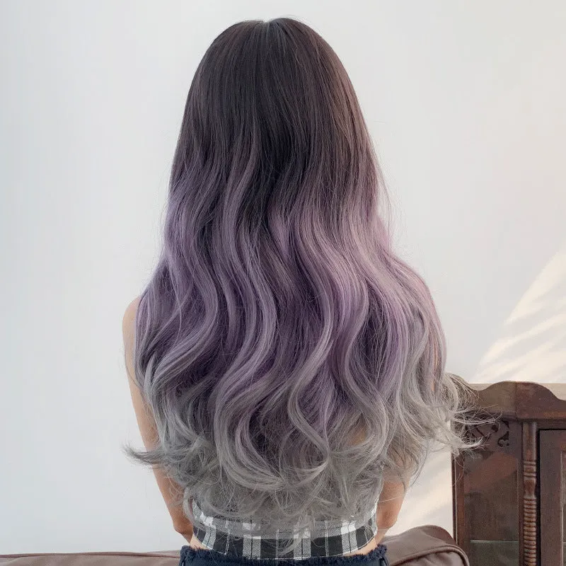 Big wavy gradient color long curly hair wig KF7610