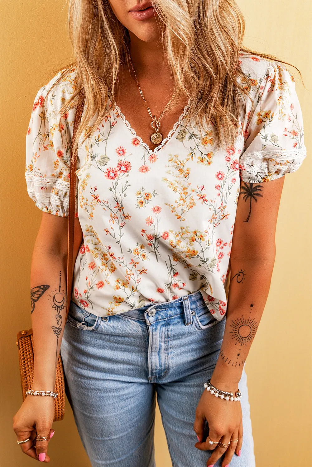 Boho Floral Lace Blouse