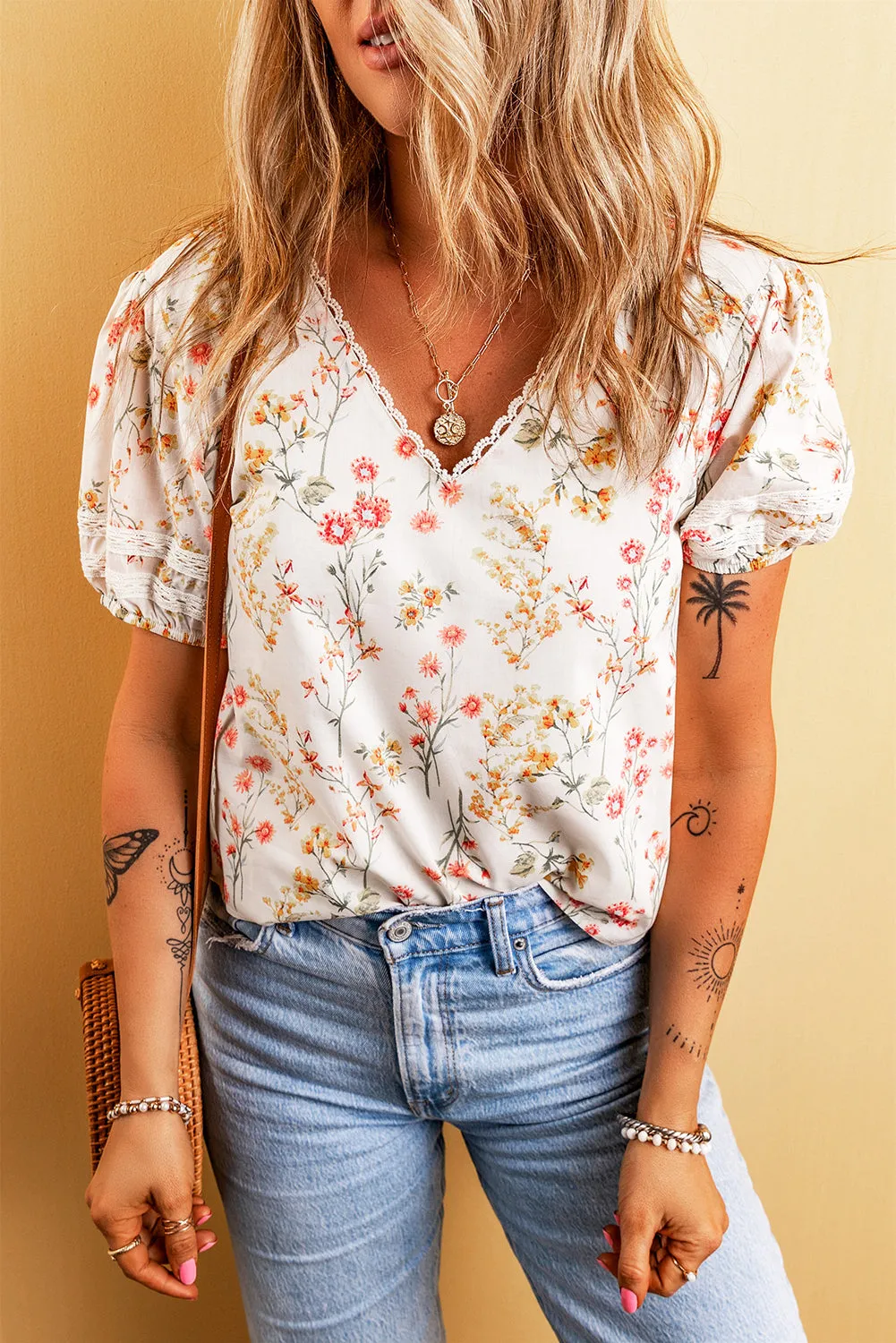 Boho Floral Lace Blouse