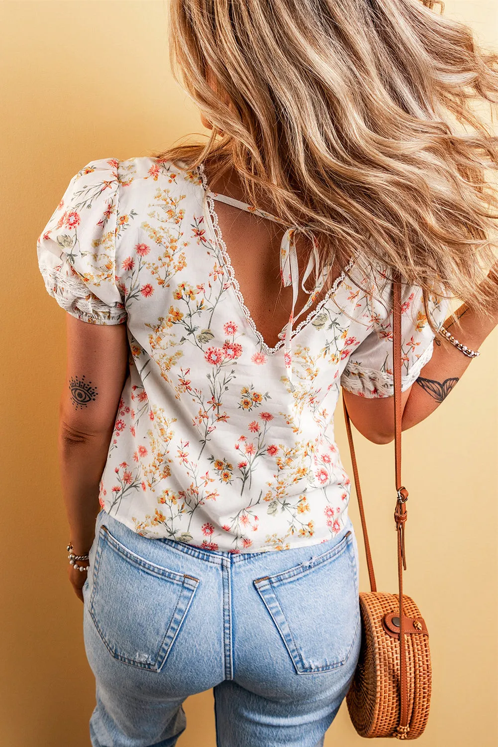 Boho Floral Lace Blouse