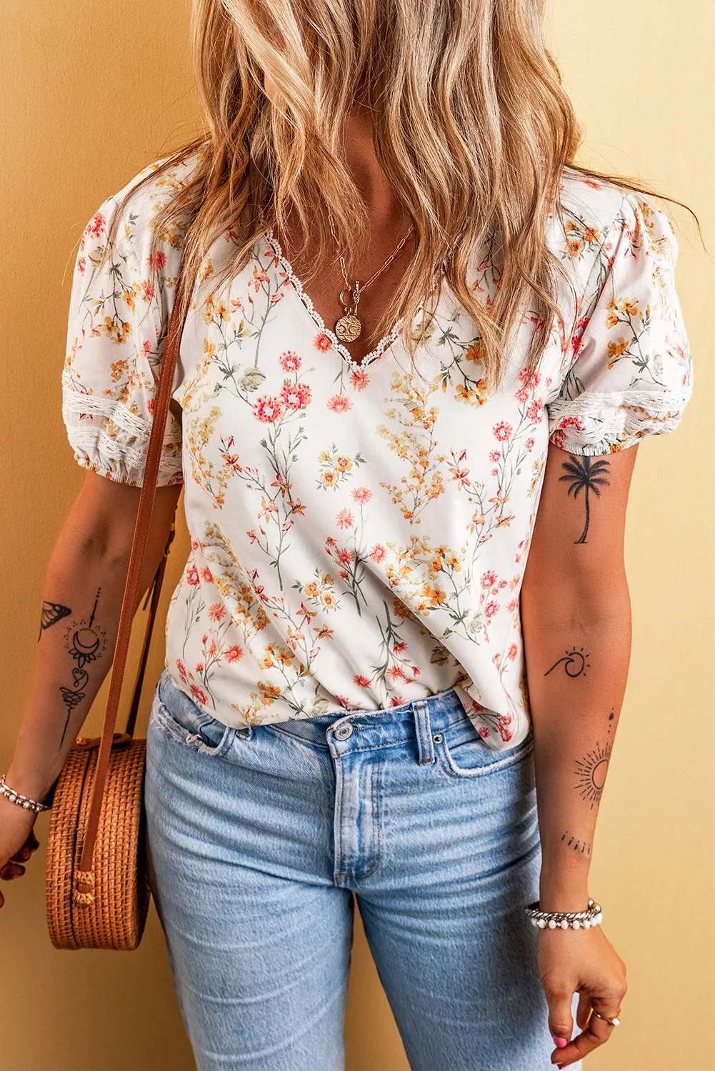 Boho Floral Lace Blouse