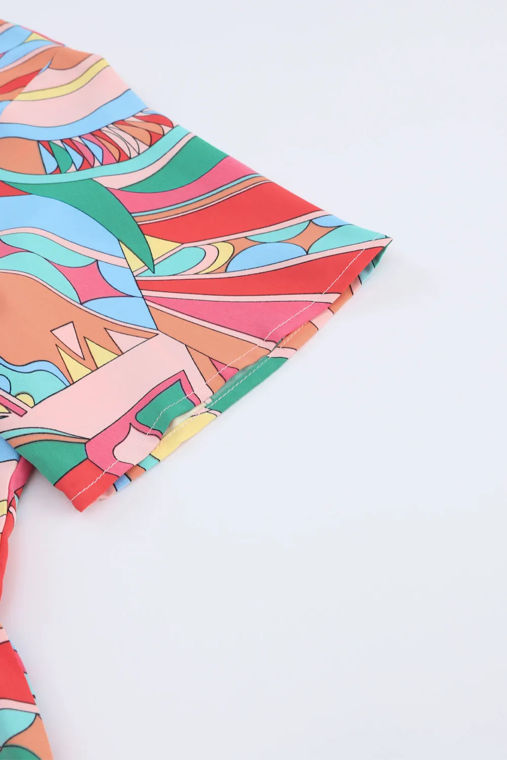 Boho Pattern Split Flowy Blouse