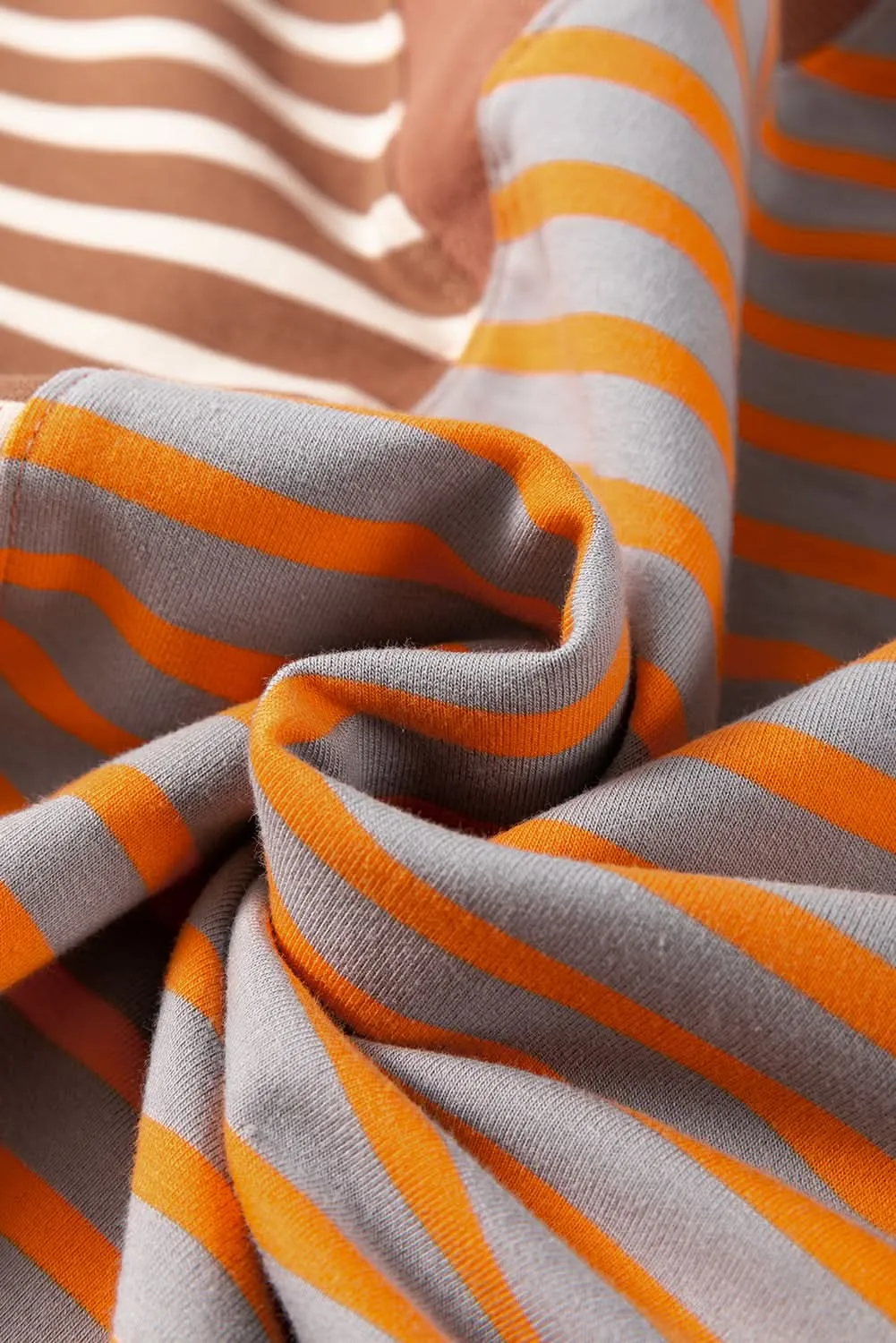 Brown Stripe Oversized Sweatshirt