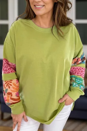 Chic plus size printed sweatshirt