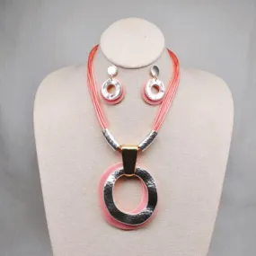 Circle Earrings & Necklace Set