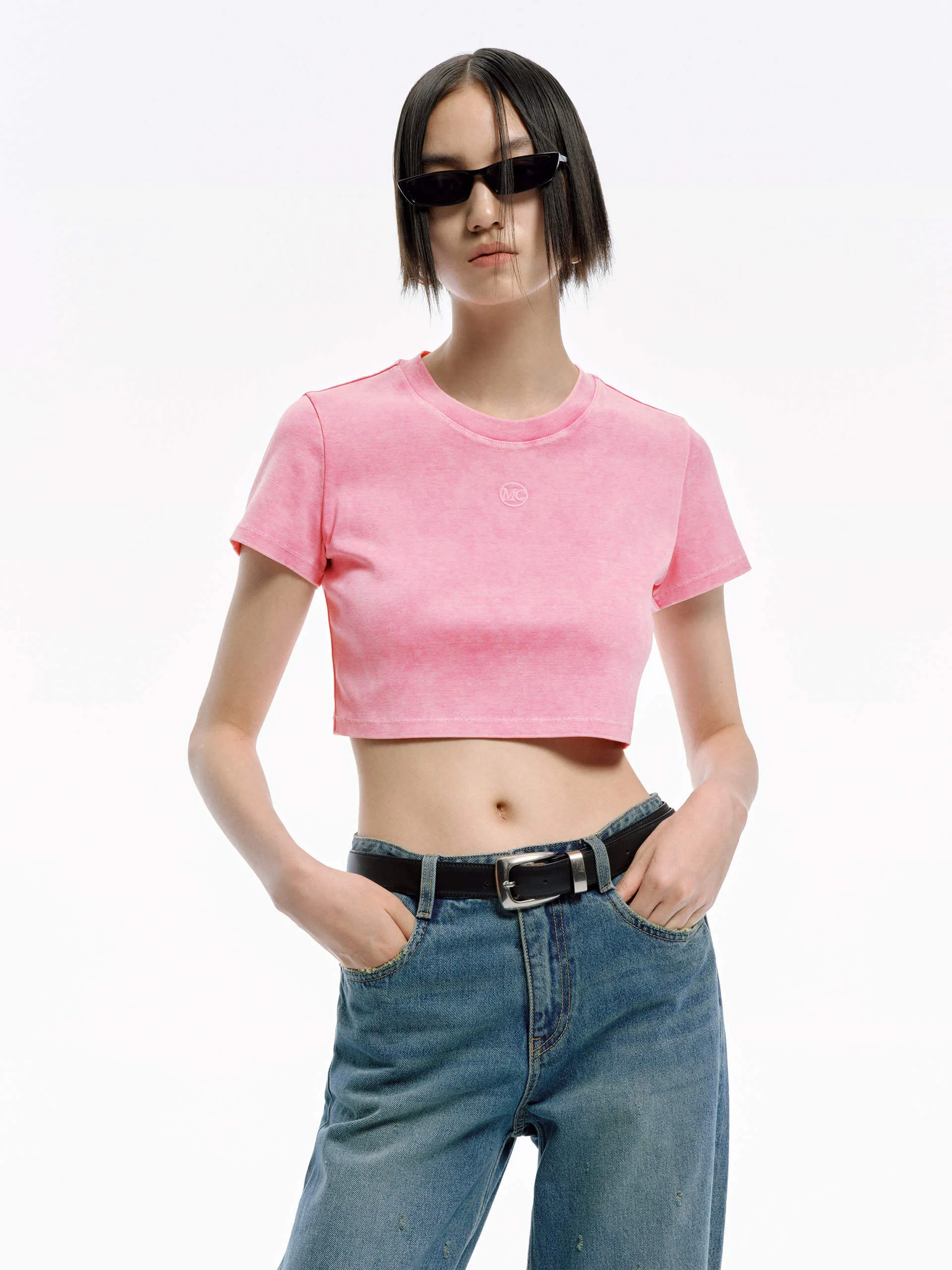 Cropped Fit Cotton T-shirt