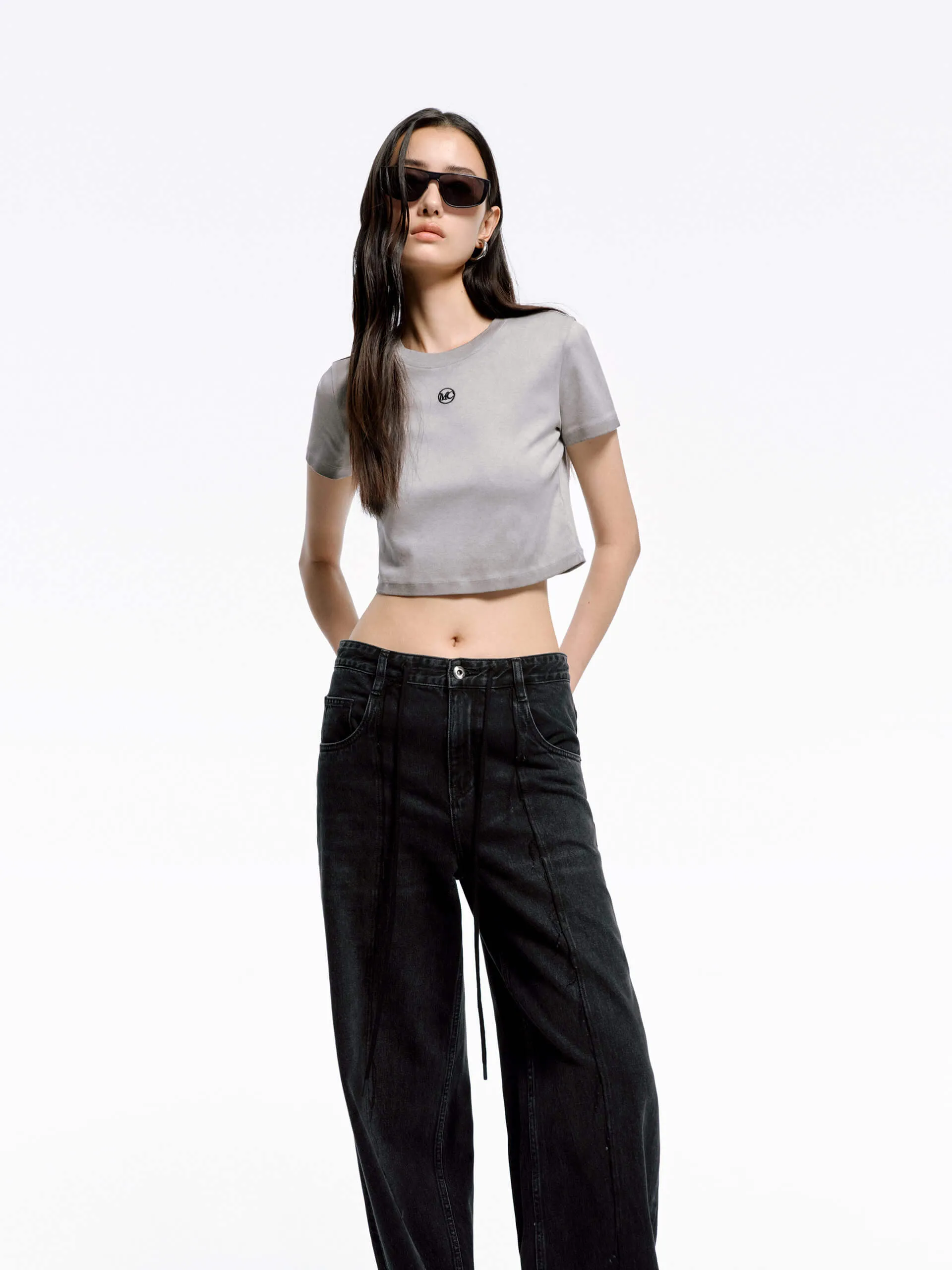 Cropped Fit Cotton T-shirt