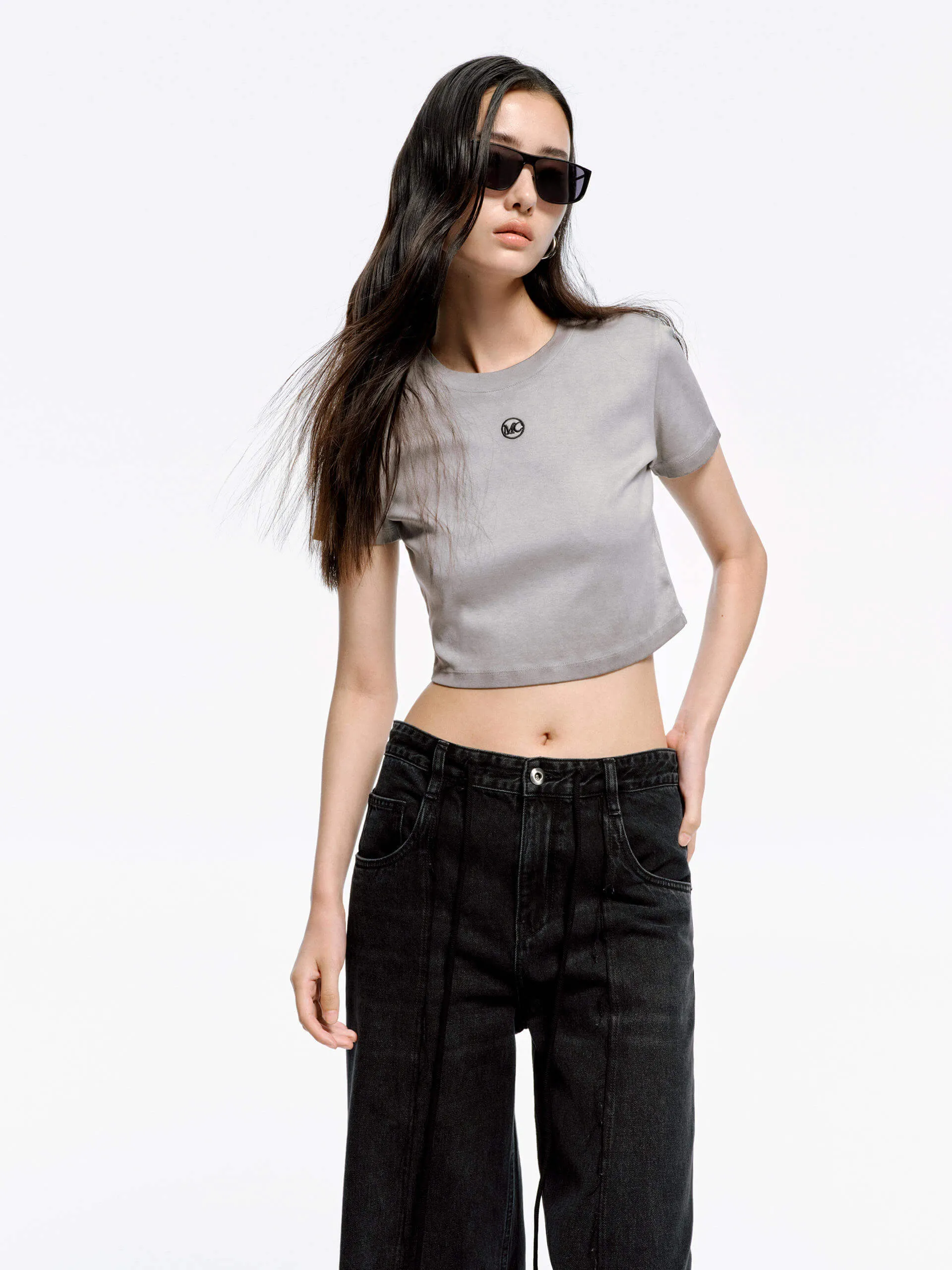 Cropped Fit Cotton T-shirt