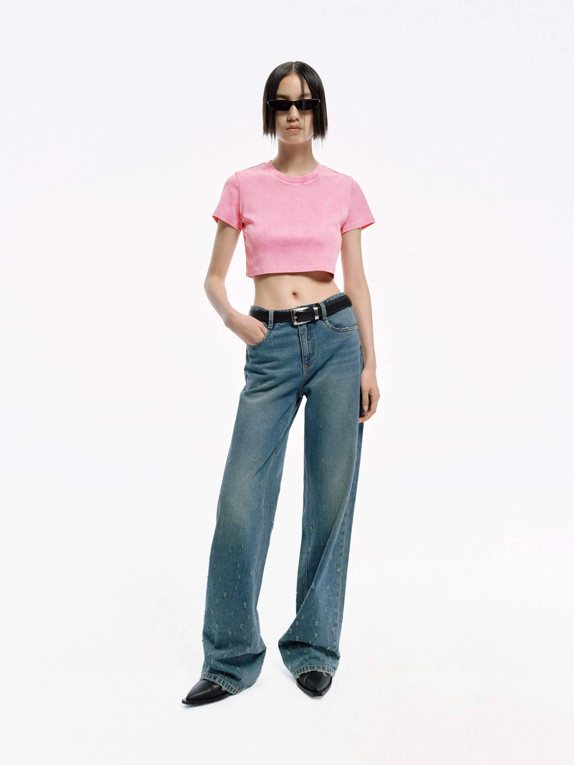 Cropped Fit Cotton T-shirt
