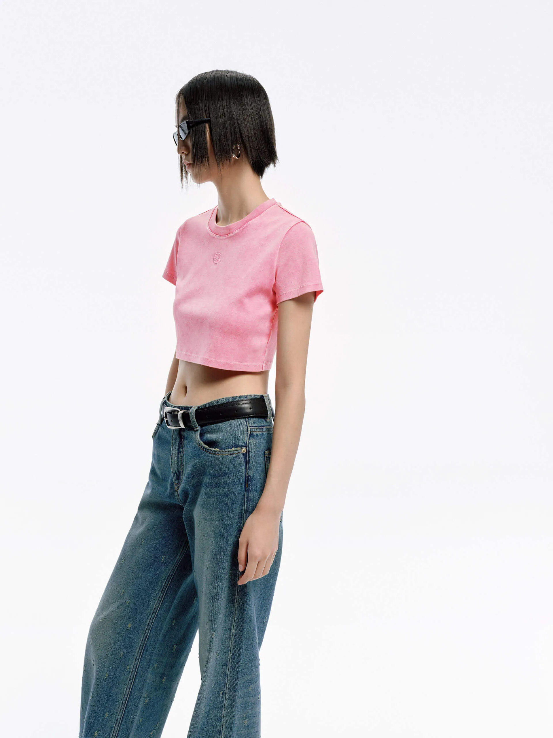 Cropped Fit Cotton T-shirt
