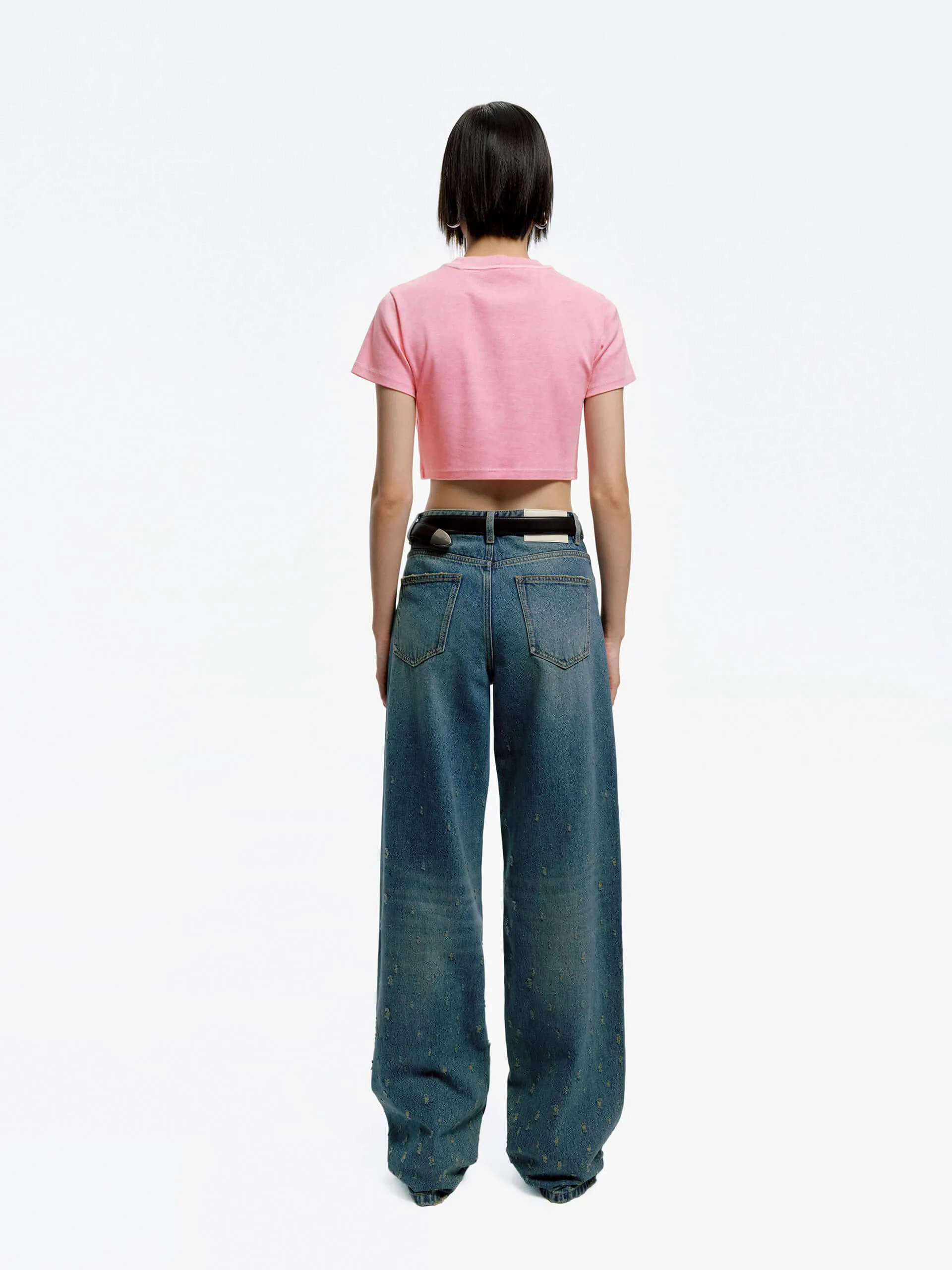 Cropped Fit Cotton T-shirt