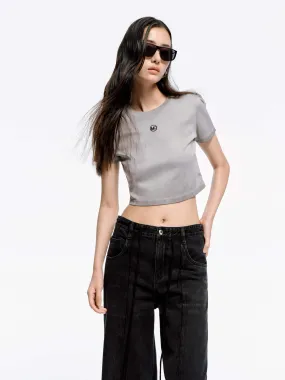 Cropped Fit Cotton T-shirt