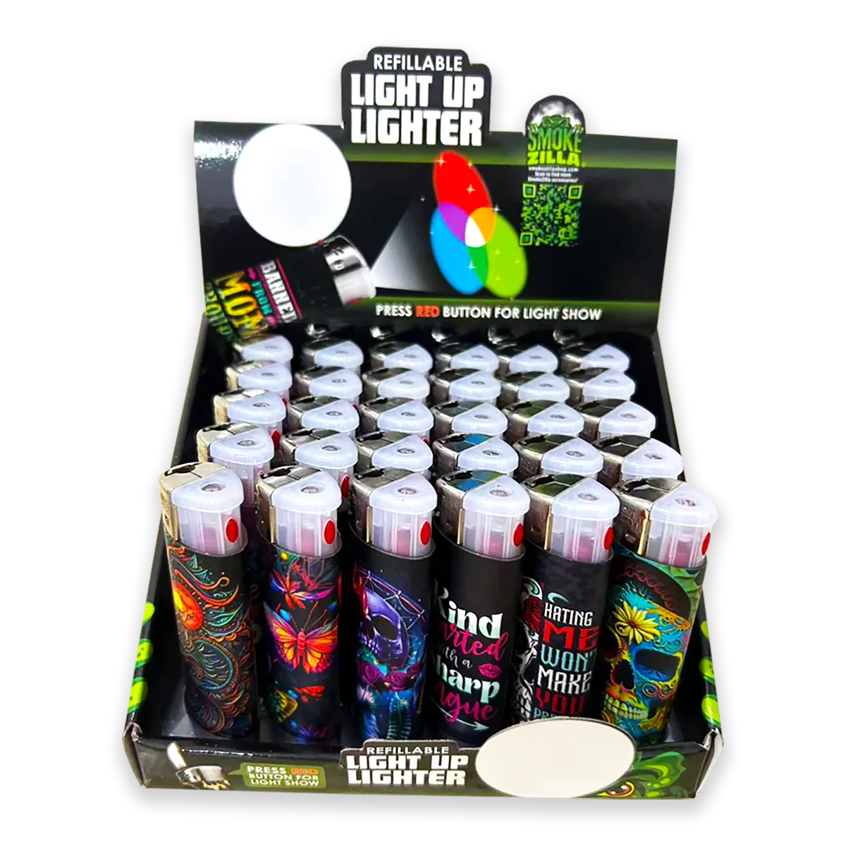 Curated Smokezilla Top Sellers Assorted Smoking Accessories Floor Display 88548