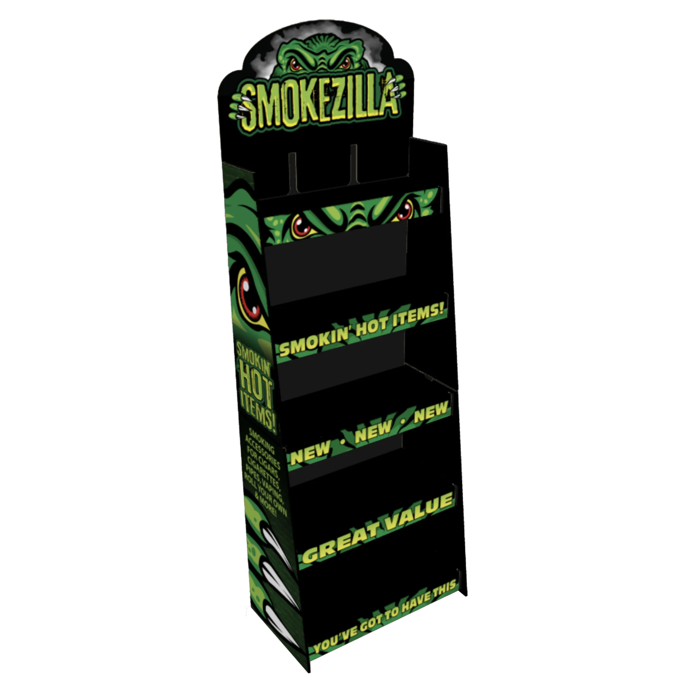 Curated Smokezilla Top Sellers Assorted Smoking Accessories Floor Display 88548