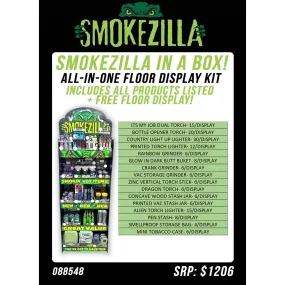 Curated Smokezilla Top Sellers Assorted Smoking Accessories Floor Display 88548
