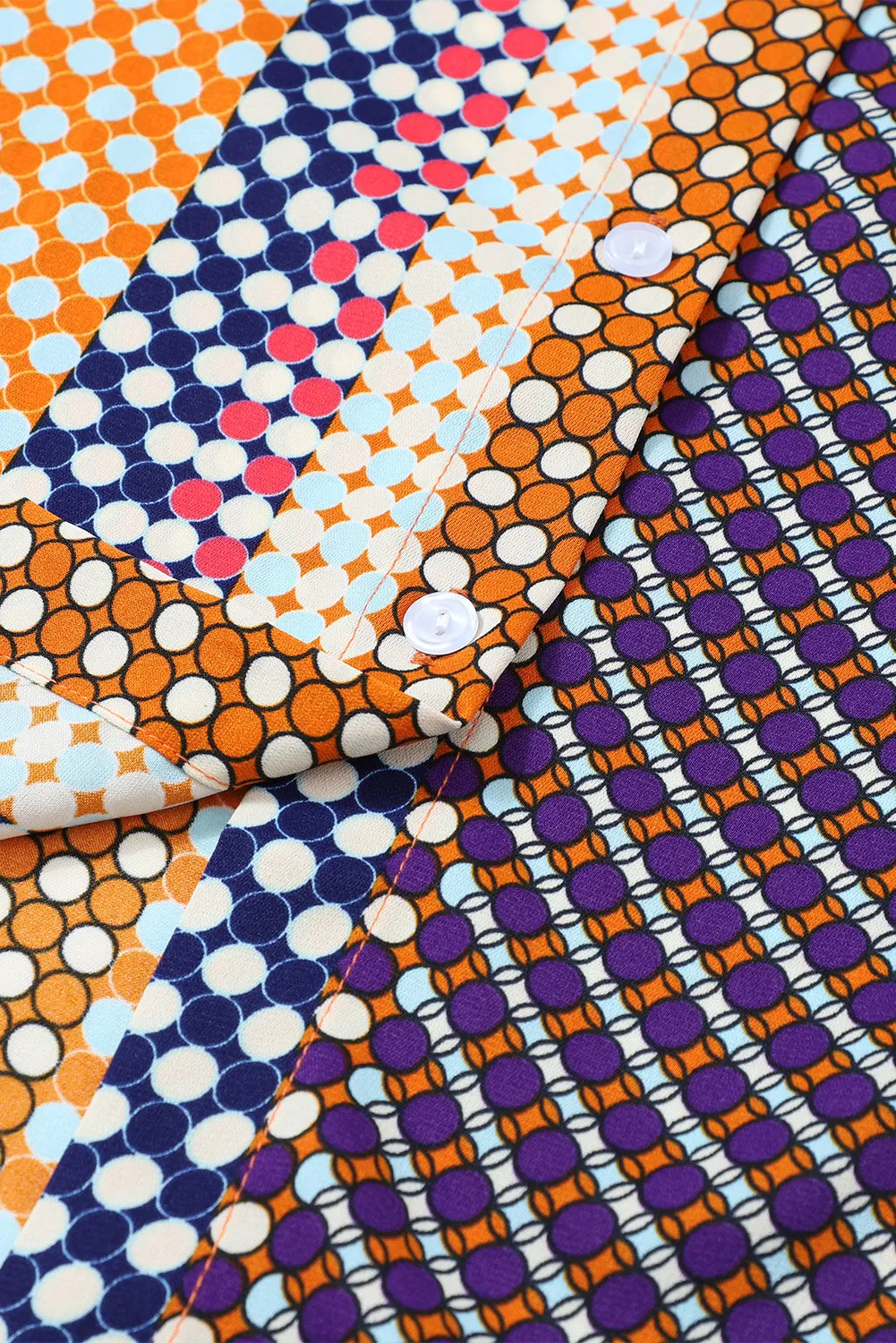 Dot Print Button Down Shift Shirt