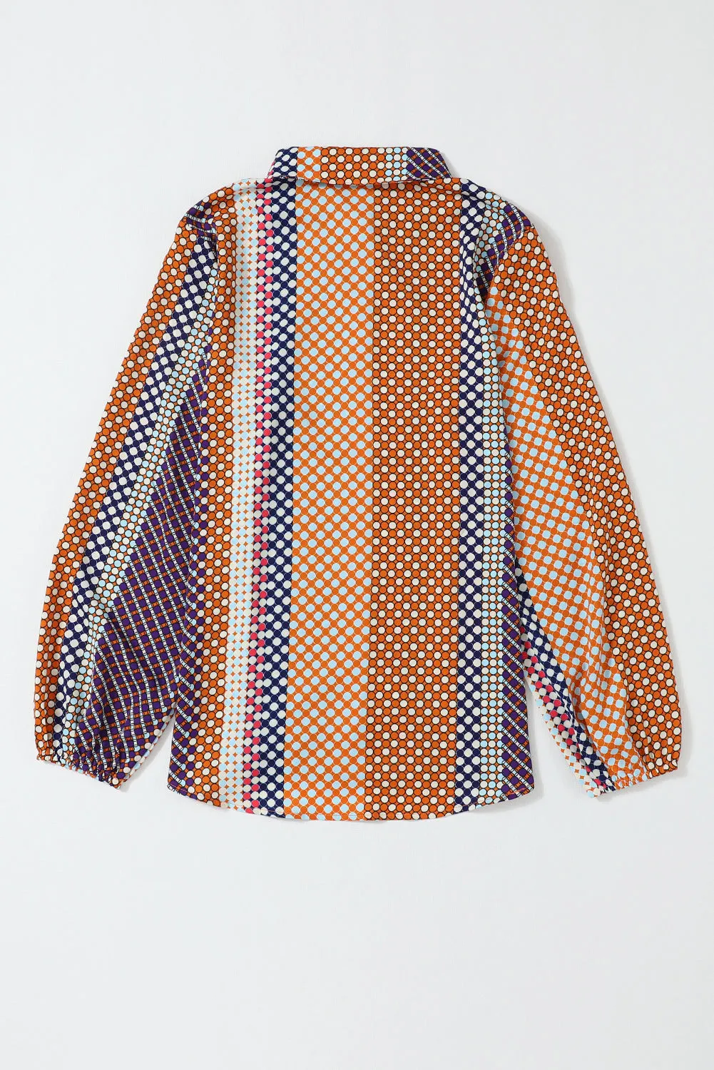 Dot Print Button Down Shift Shirt