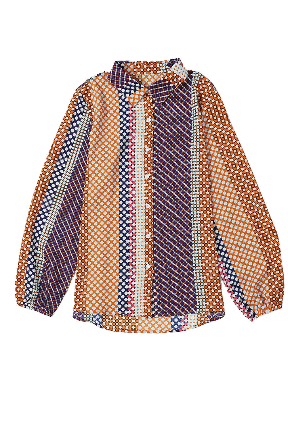 Dot Print Button Down Shift Shirt