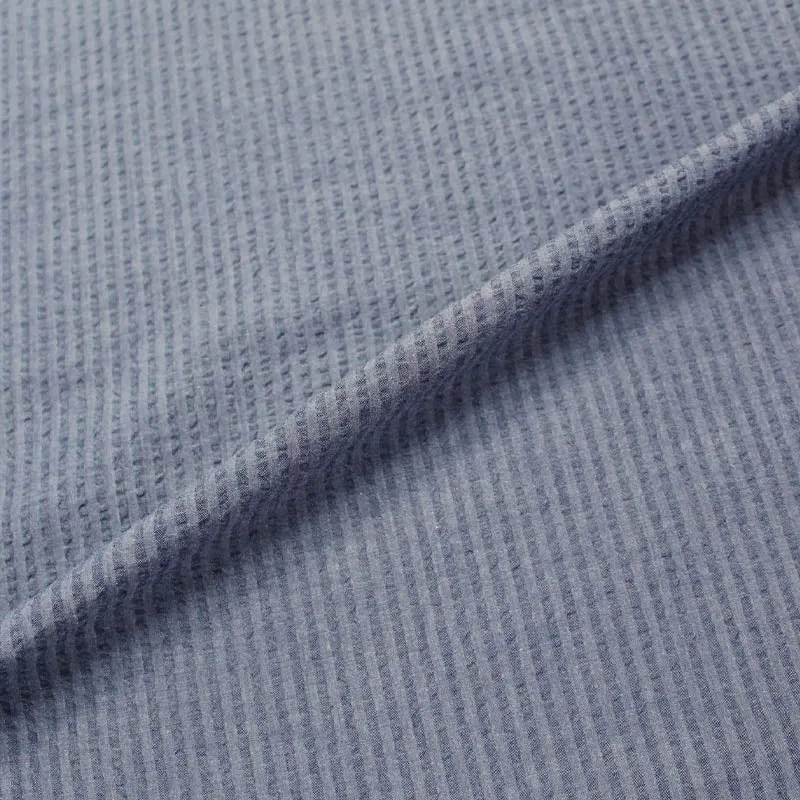 Dressmaking Cotton Seersucker - Blue Grey