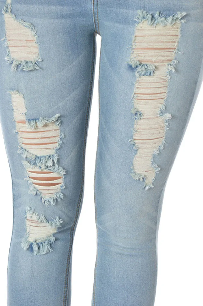 Faded Ripped Skinny Fit Jeans