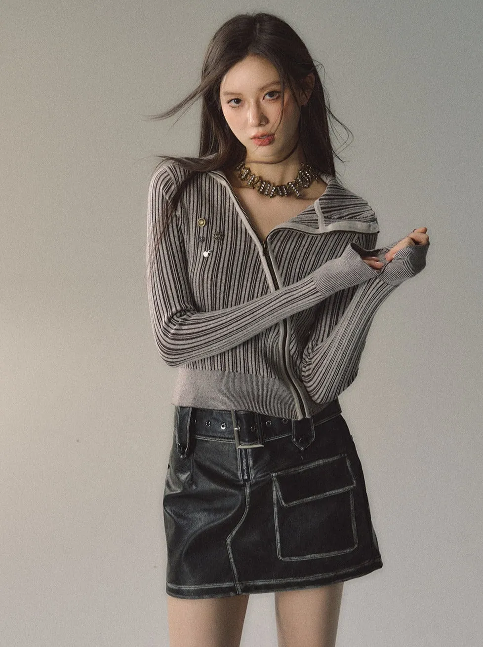 Fit Slim Mode Stripe Short Top