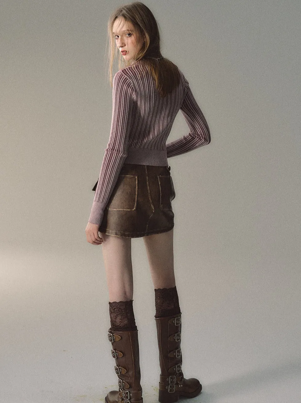 Fit Slim Mode Stripe Short Top