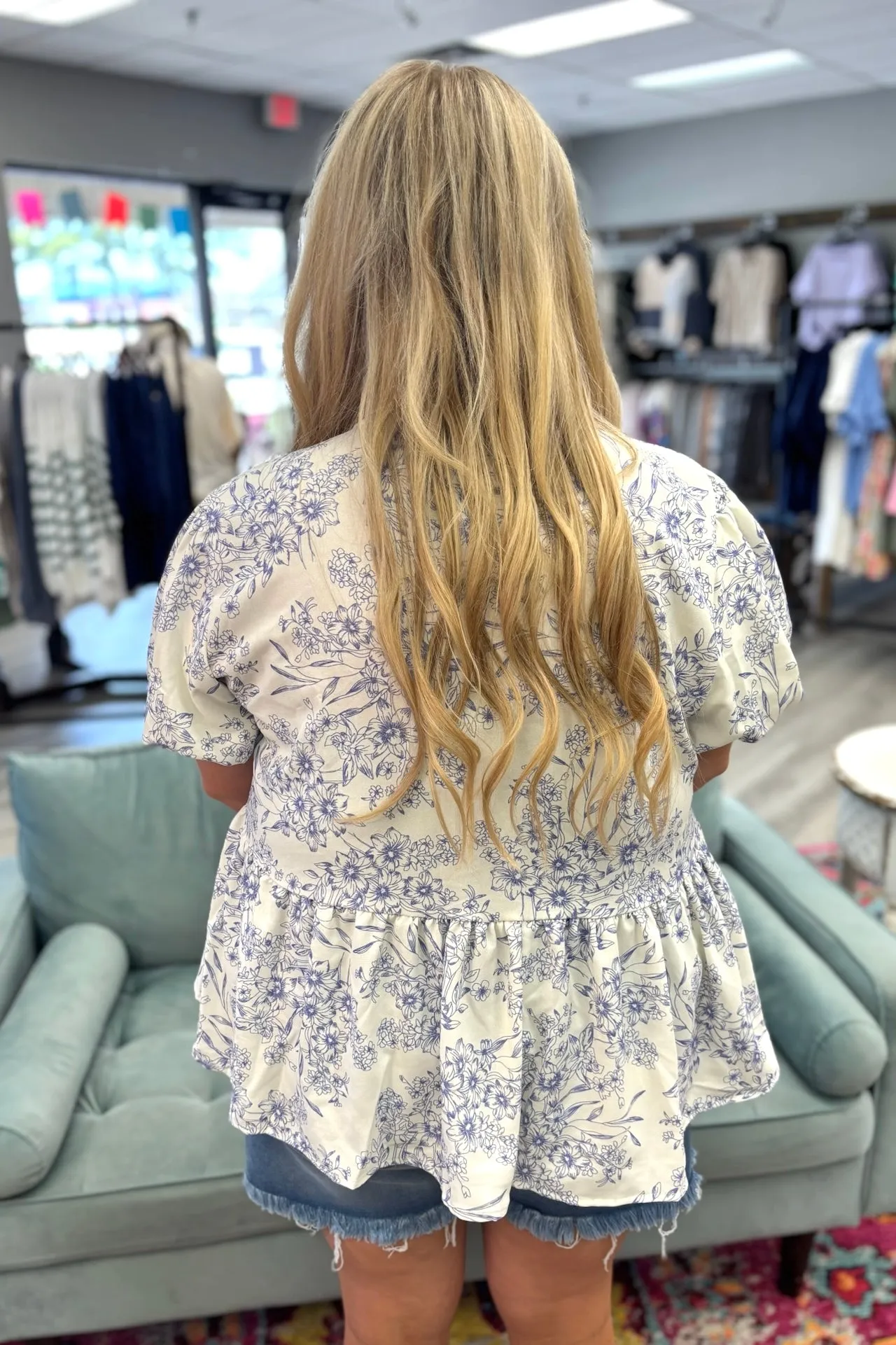 FLORA Floral Ribbon Bow Tie Top