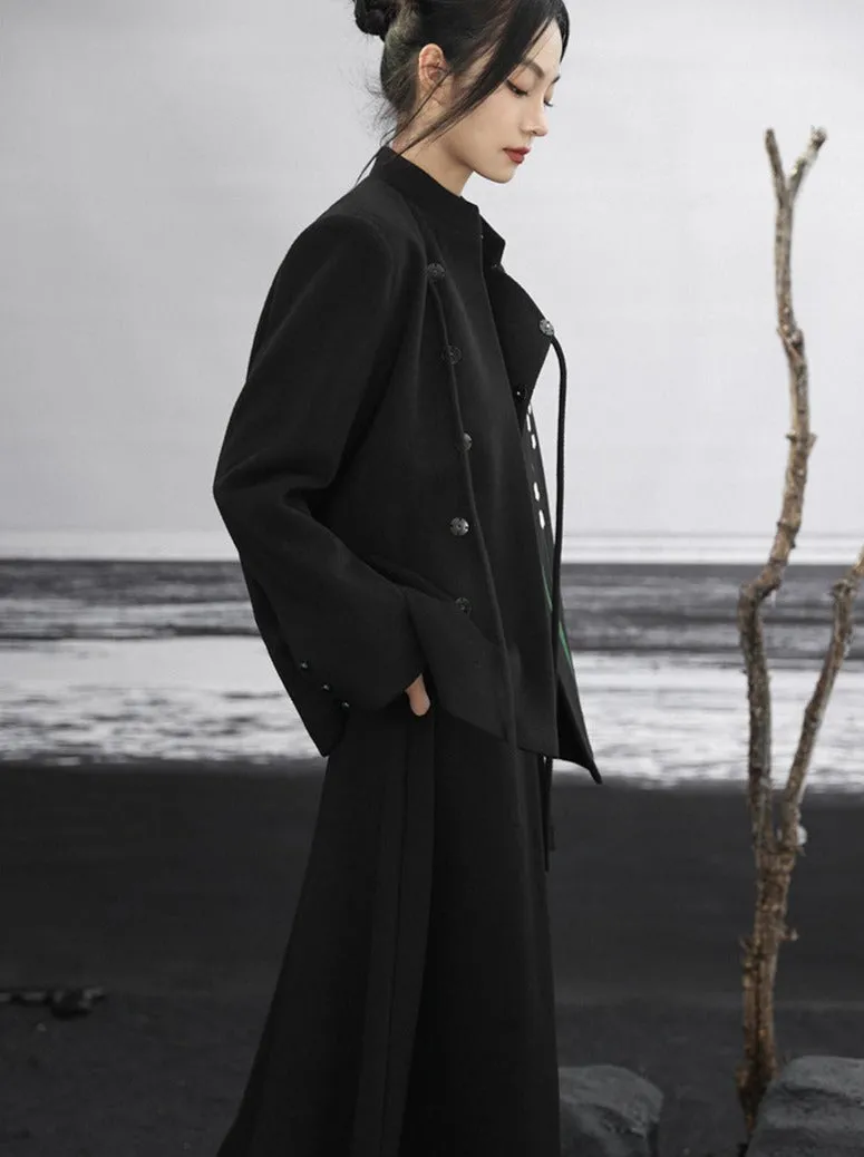 Flower Valleys Coat Retro Four Long Short