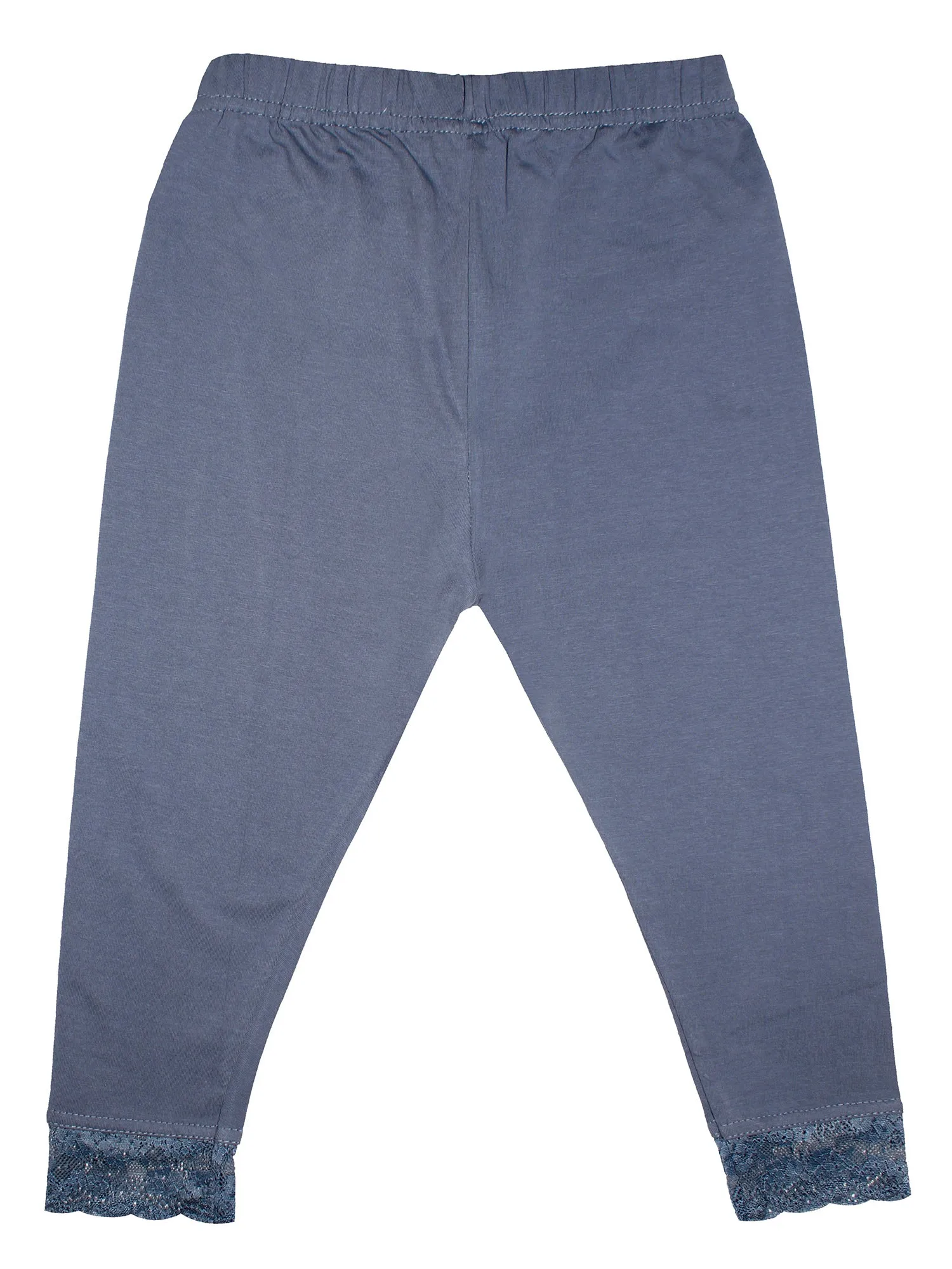 Girls Capri Leggings with Lace Hem