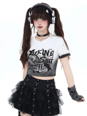 Gradient Short Slim T-Shirt Dark Subculture