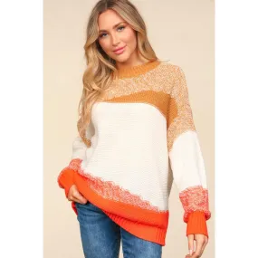 Haptics Color Block Long Sleeve Sweater