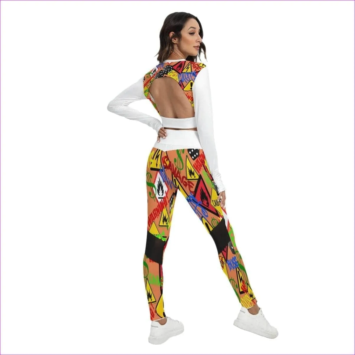 Hazard Womens Sport Set With Backless Top And Leggings