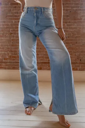 High Rise 90's Slit Leg Jeans