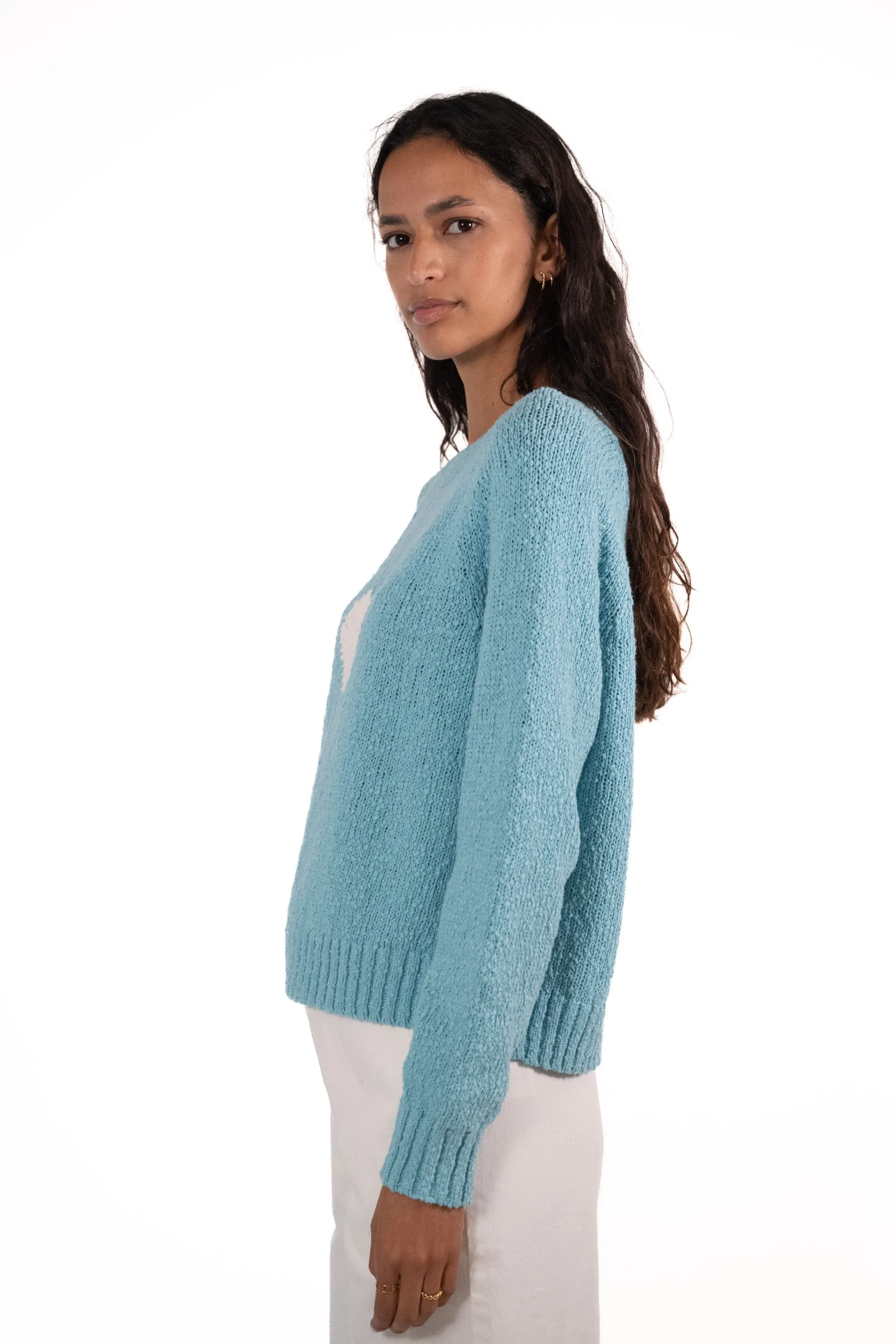JEFF Turquoise Jumper With A White Heart
